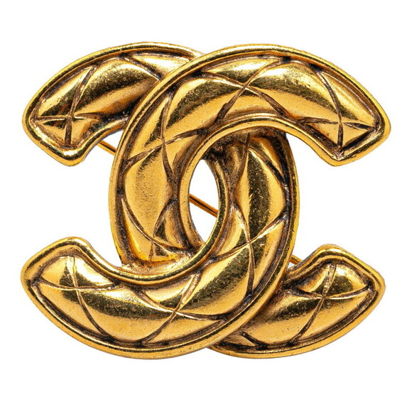 CHANEL Gold Coco Mark Brooch - Picture 1 of 8